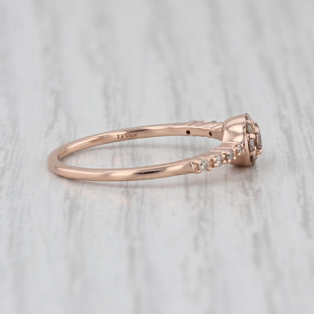 Le Vian 0.28ctw Champagne Diamond Halo Ring 14k Rose Gold Size 7 Engagement