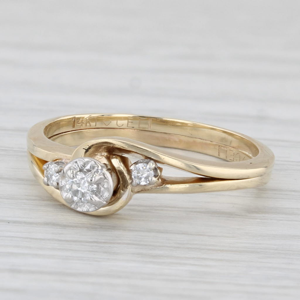 Light Gray Diamond Engagement Ring 14k Yellow Gold Size 5.75