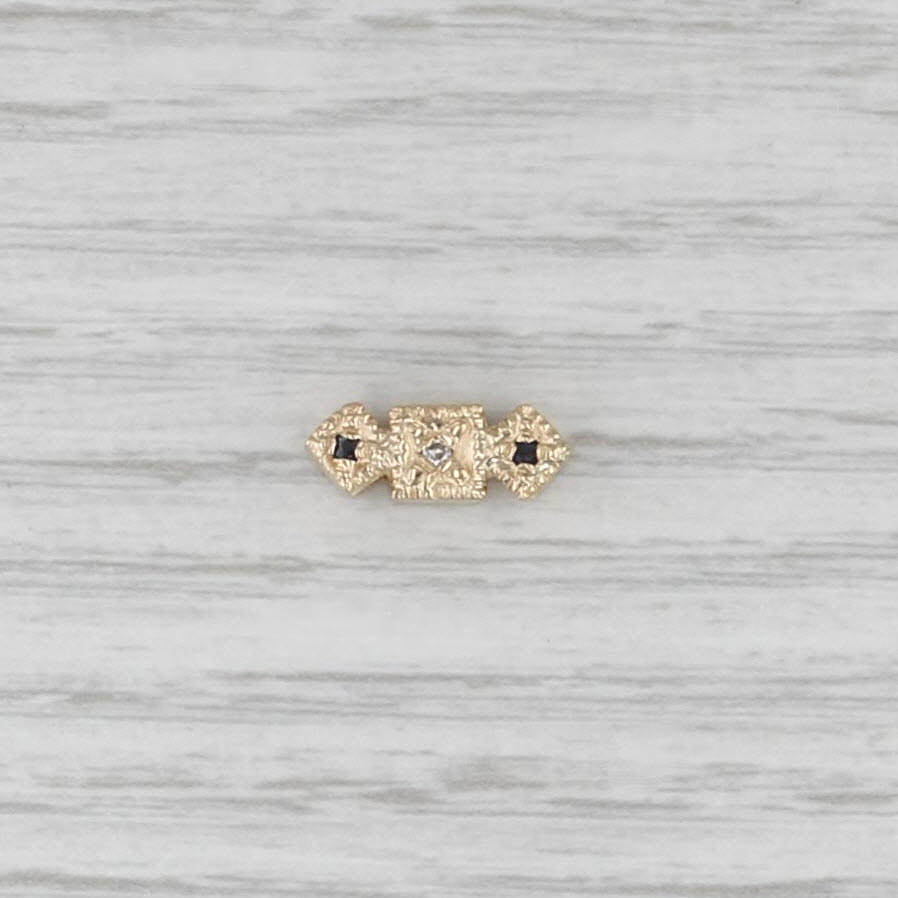 Vintage Richard Klein Sapphire Diamond Spacer Slide Bracelet Charm 14k Gold
