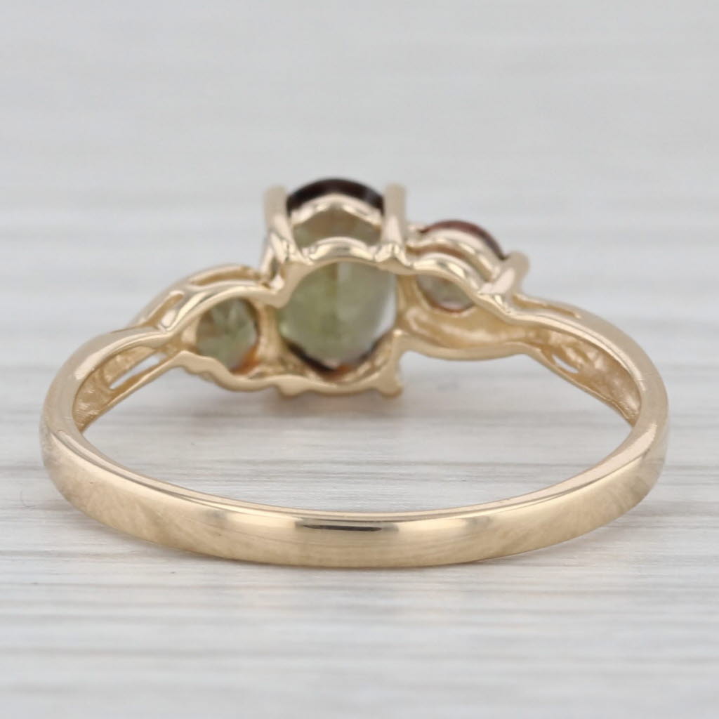 0.78ctw Green Brown Oval Andalusite 14k Yellow Gold Size 8