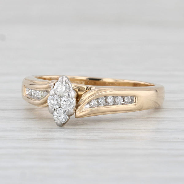 0.14ctw Diamond Engagement Ring 14k Yellow Gold Size 7 Marquise Setting