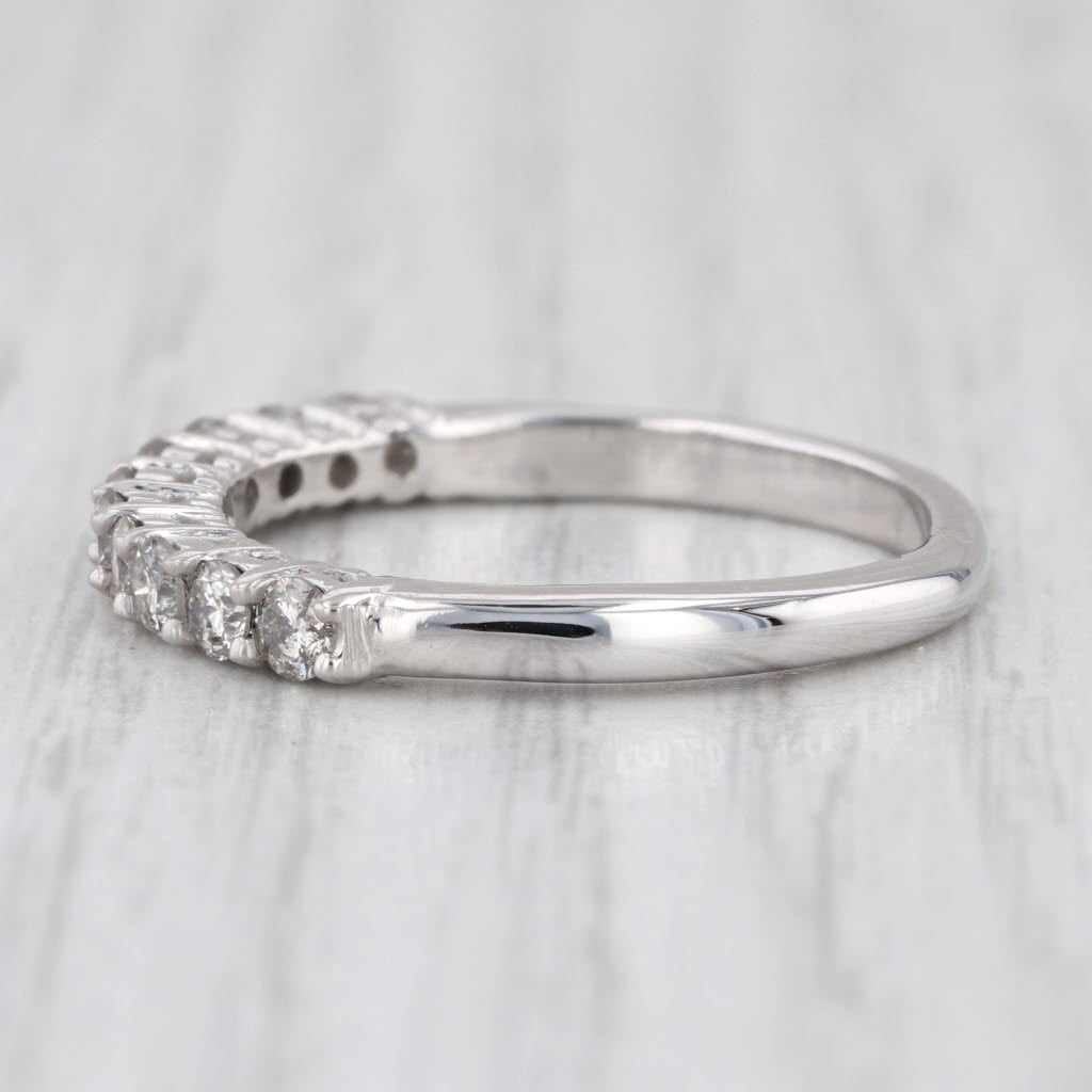0.90ctw Diamond Wedding Band 14k White Gold Size 10 Stackable Annivesary Ring