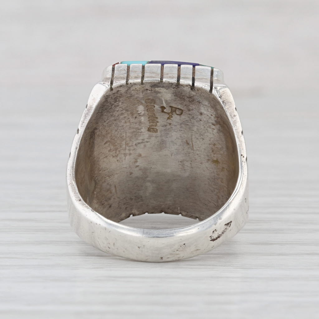 Ray Jack Vintage Navajo Ring Sterling Silver Stone Mosaic Native American