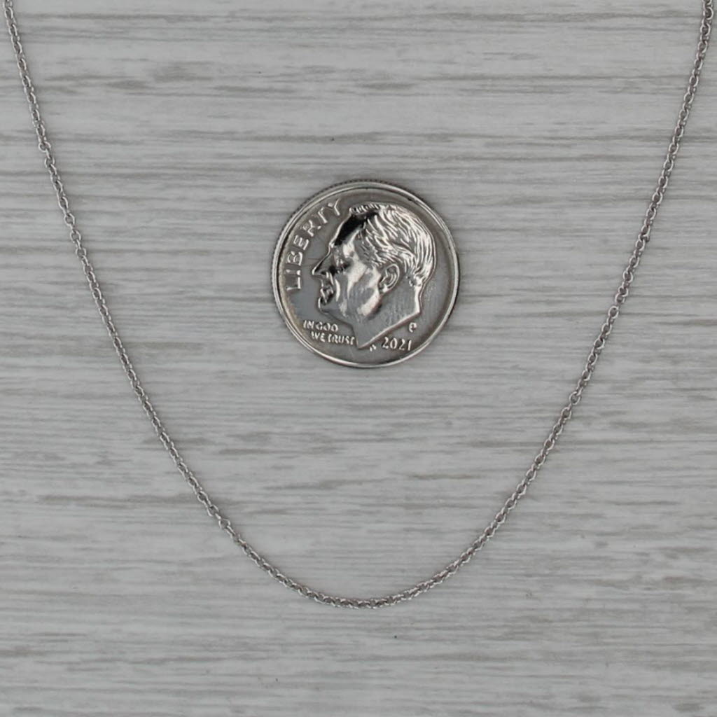 18"1mm Cable Chain Necklace 14k White Gold