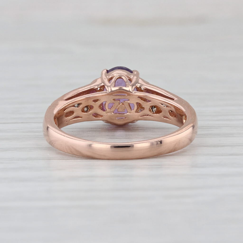 Le Vian Amethyst Diamond Ring 14k Rose Gold Size 7 Engagement