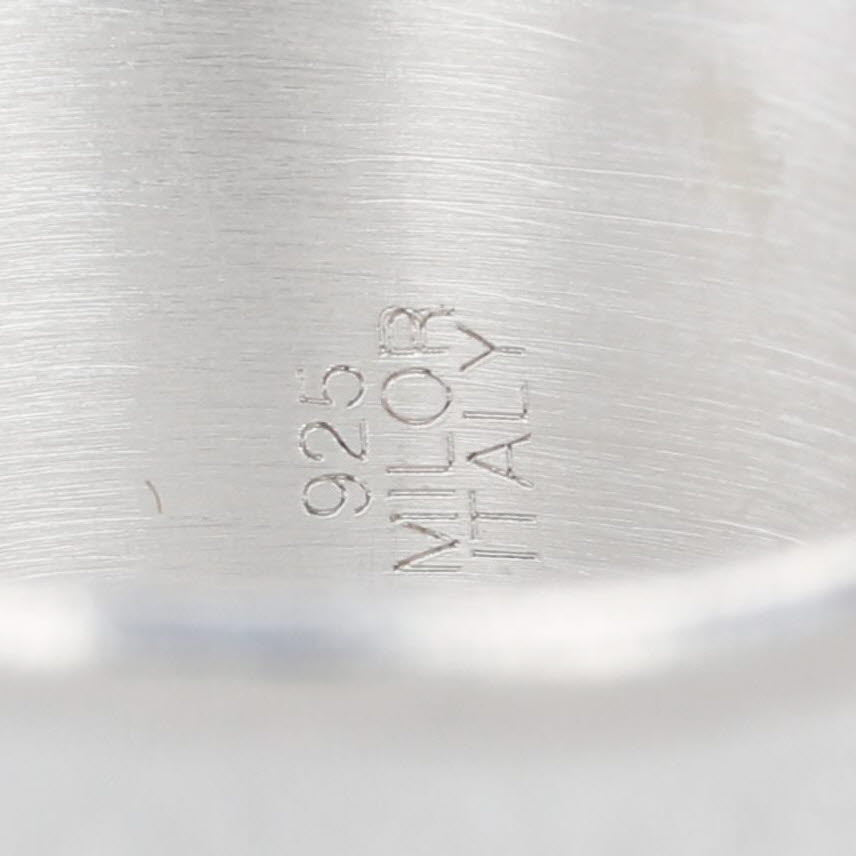 Milor Italy Statement Ring Brushed Sterling Silver Size 8 Band