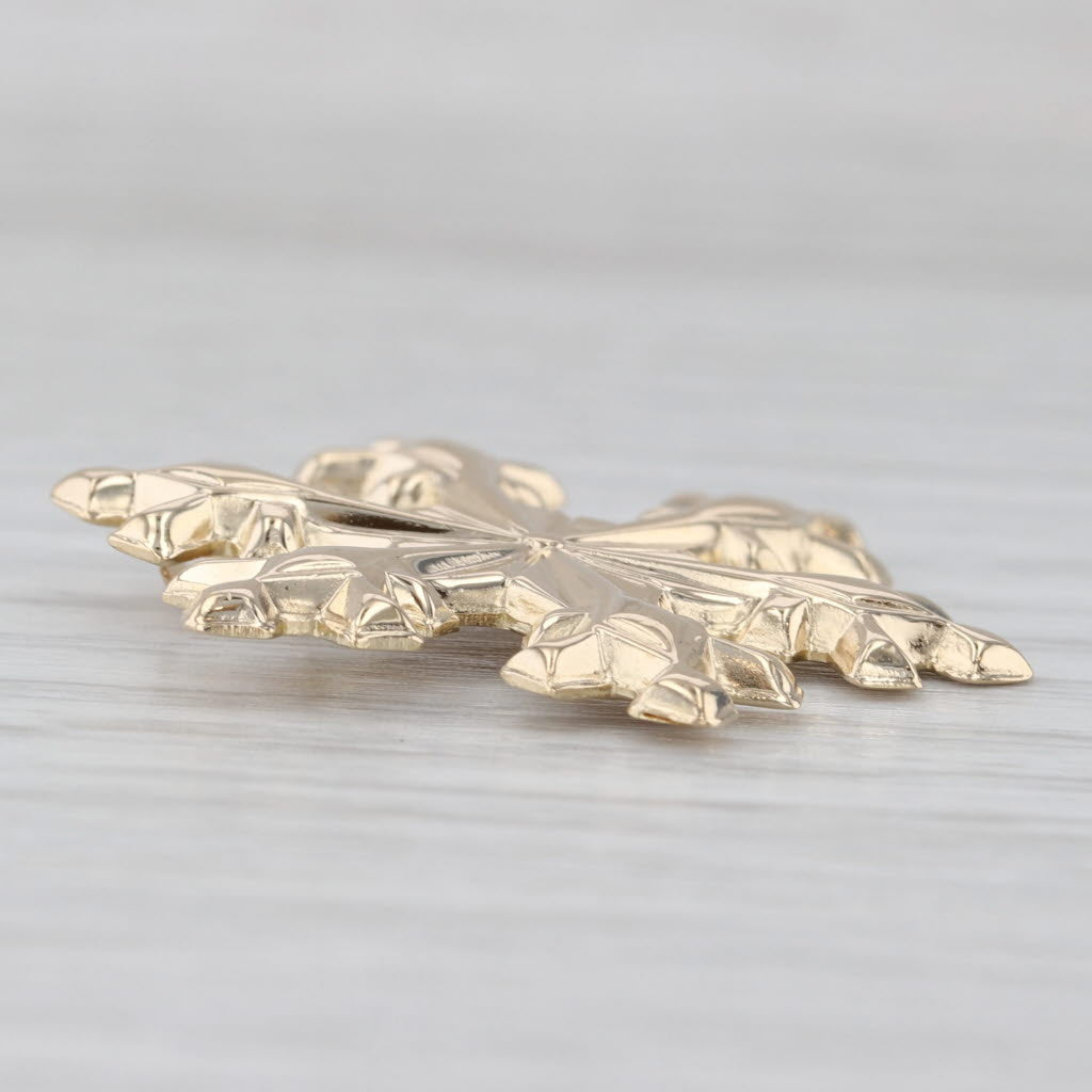 Light Gray Snowflake Pendant 14k Yellow Gold 1979 Gorham Holiday Collection