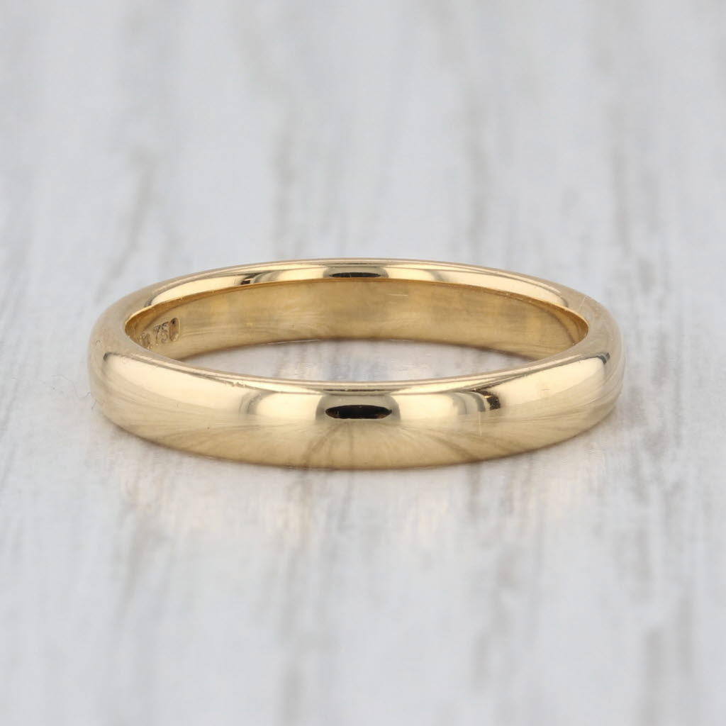 Tiffany & Co Women's Wedding Band 18k Yellow Gold Ring Stackable Size 6 w/ Box