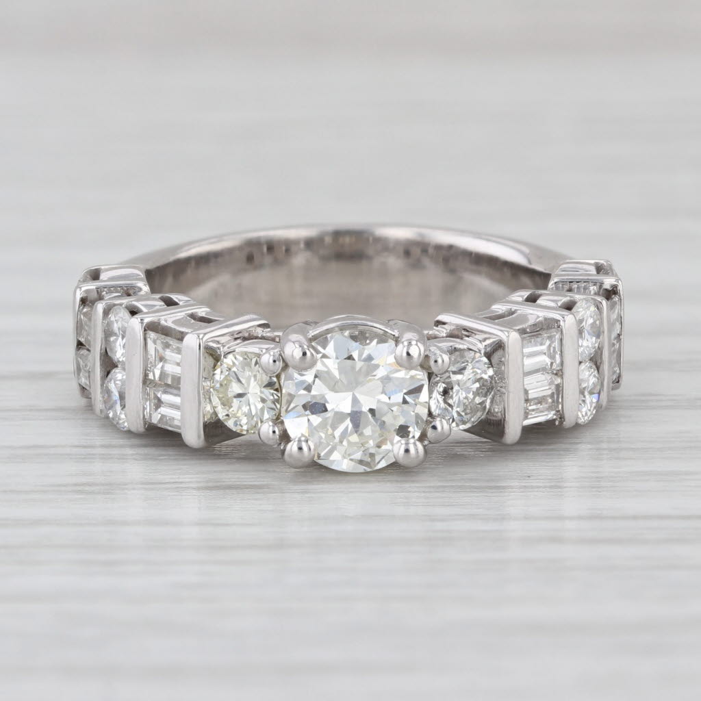 2.13ctw Diamond Engagement Ring 14k White Gold Size 7 stackable Anniversary Band