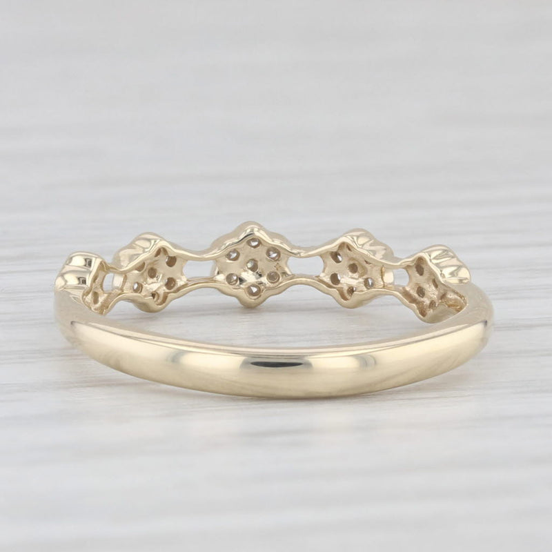 Diamond Flower Cluster Ring 10k Yellow Gold Size 7 Stackable