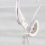 Light Gray 0.32ctw Diamond Dangle Earrings 14k White Gold Pierced Drops