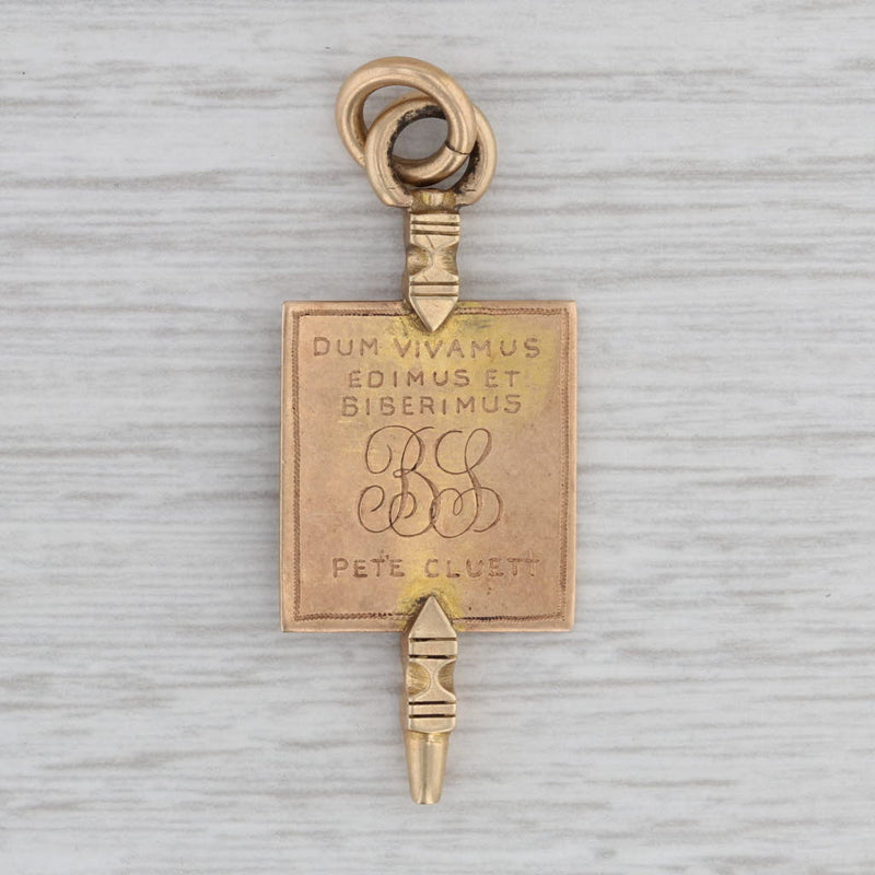 Gray Kappa Beta Phi Key Fob 10k Gold Fraternity Secret Society Pendant