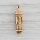 Vintage Jewish Mezuzah Hebrew Charm 14k Gold Open with Paper Inside Pendant