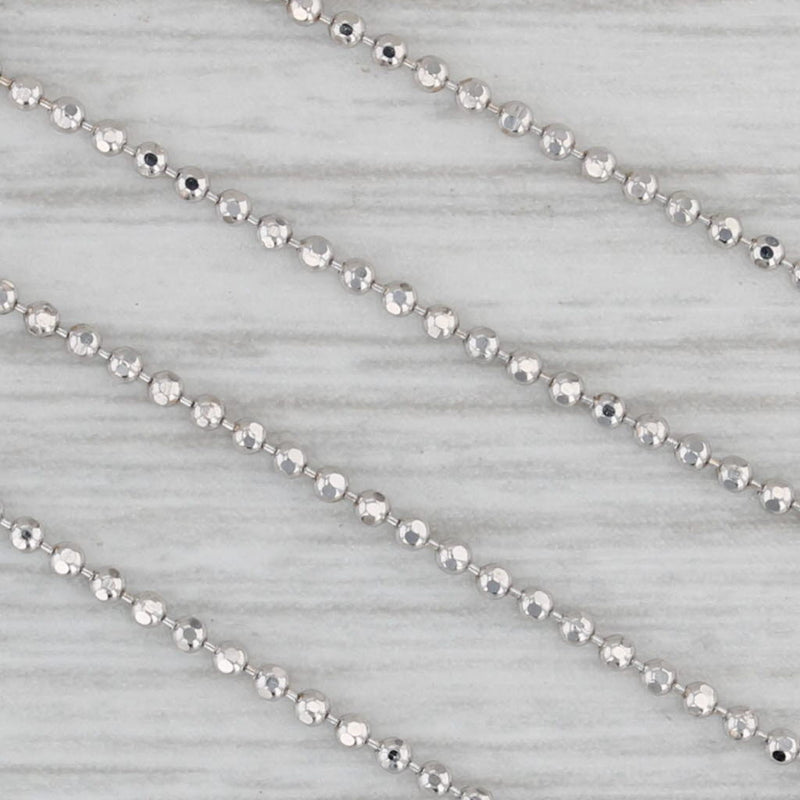 New 0.25ctw Diamond Ankh Shield Pendant Necklace 14k White Gold Bead Chain