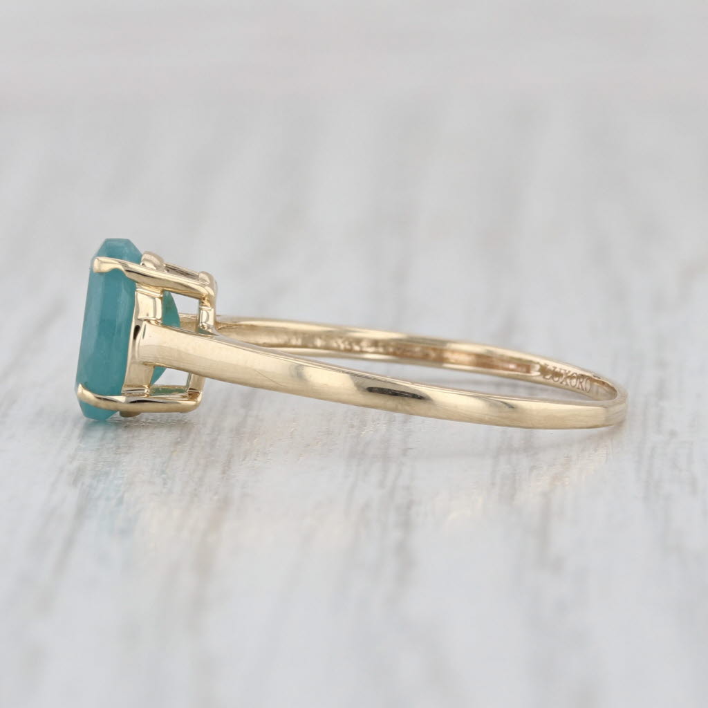 1.20ct Emerald Oval Solitaire Ring 10k Yellow Gold Size 8