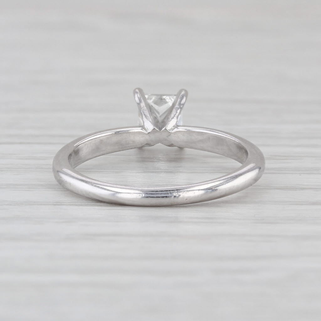 0.54ct Diamond Princess Solitaire Engagement Ring 14k White Gold Size 5.75