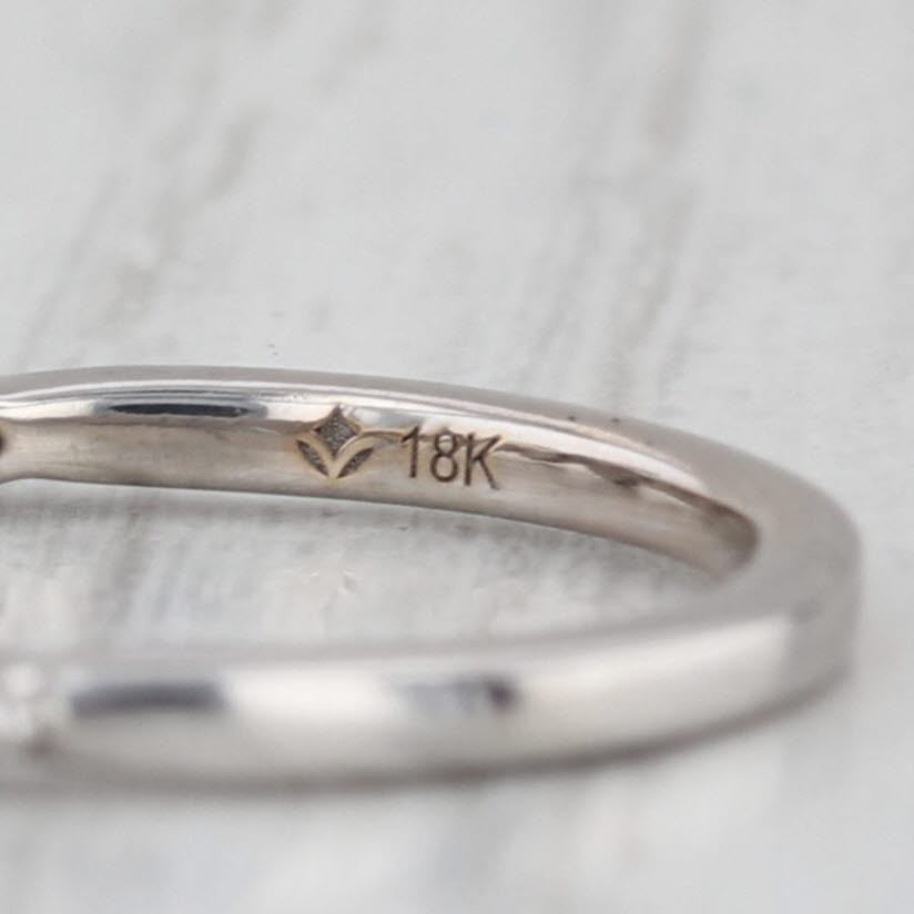 Floral Diamond Stackable Wedding Band 18k White Gold Size 4.25 Anniversary Ring