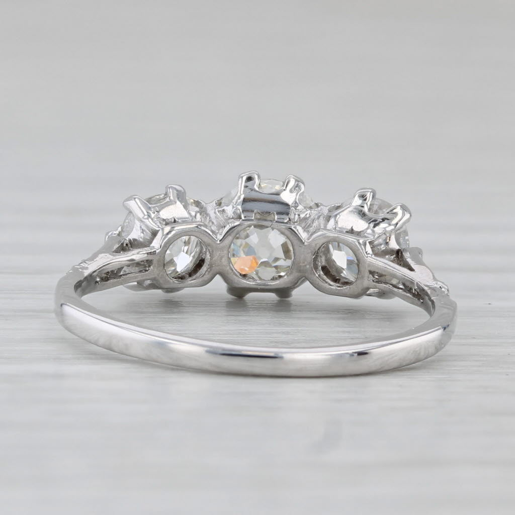Gray 1.91ctw Diamond Round 3-Stone 14k White Gold Size 6.25 Engagement