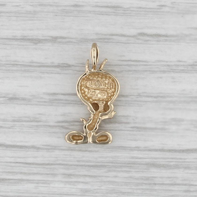 Small Tweety Bird Pendant 14k Yellow Gold Warner Brothers Cartoon Charm