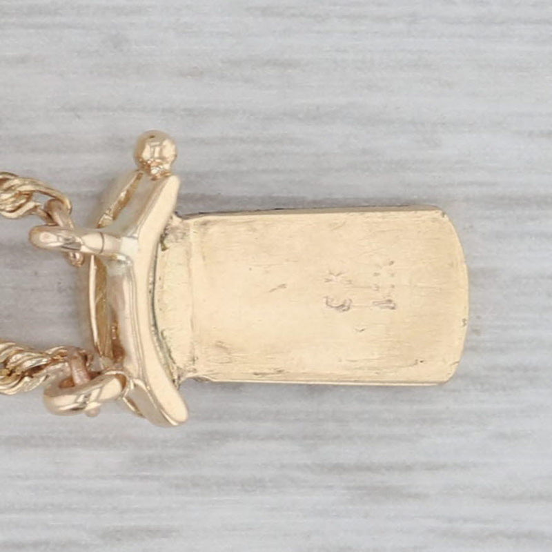 Vintage Goldman Kolber Slide Charm Bracelet 14k Yellow Gold Floral Clasp 7.25"