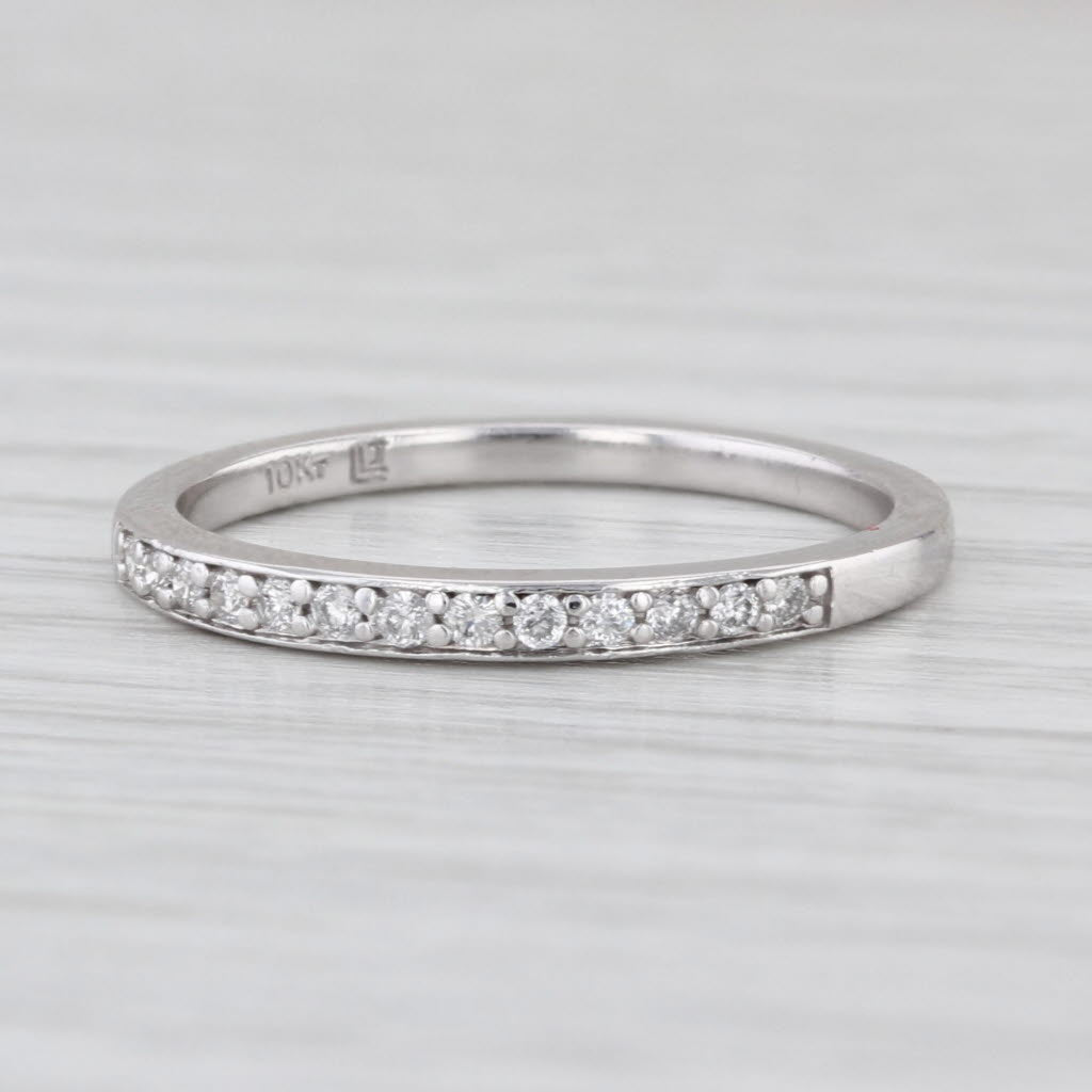 Diamond Wedding Ring 10k White Gold Size 6.75 Stackable Band