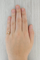 Dark Gray 0.13ctw Marquise Diamond Engagement Ring 14k Yellow Gold Size 6.25 Bypass