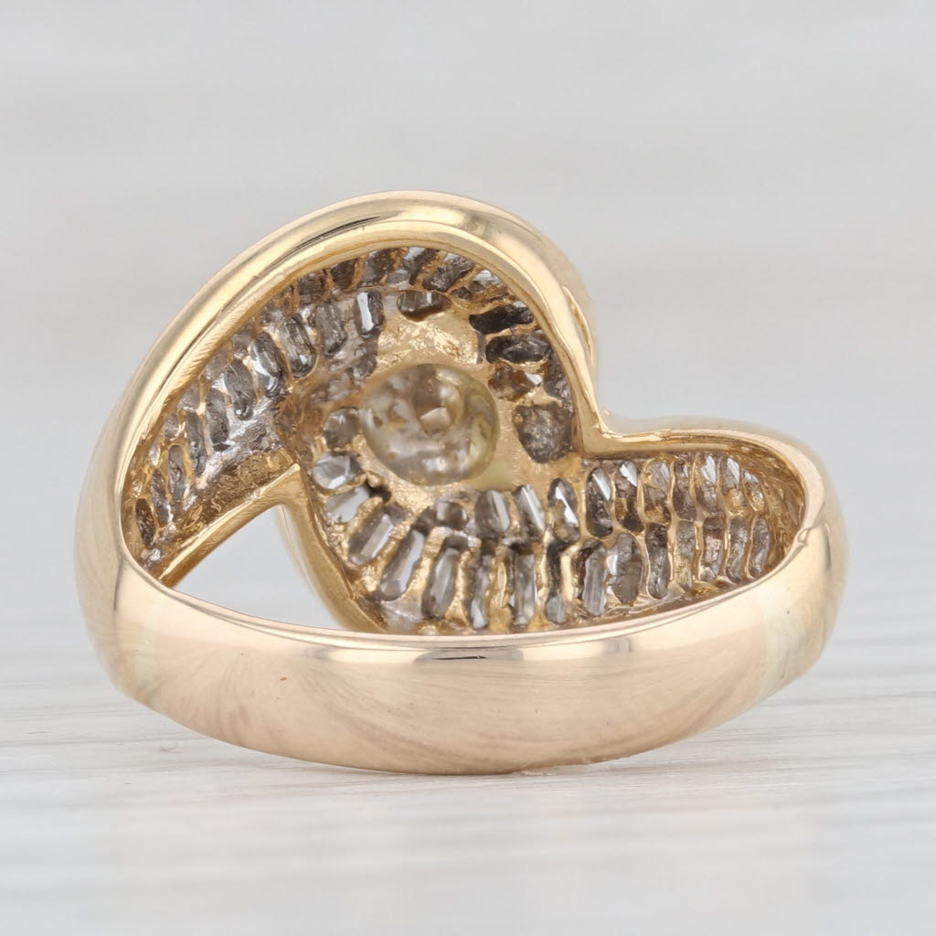 Light Gray 2.82ctw Diamond Engagement Ring 18k Gold Size 8.5 Bypass Round GIA