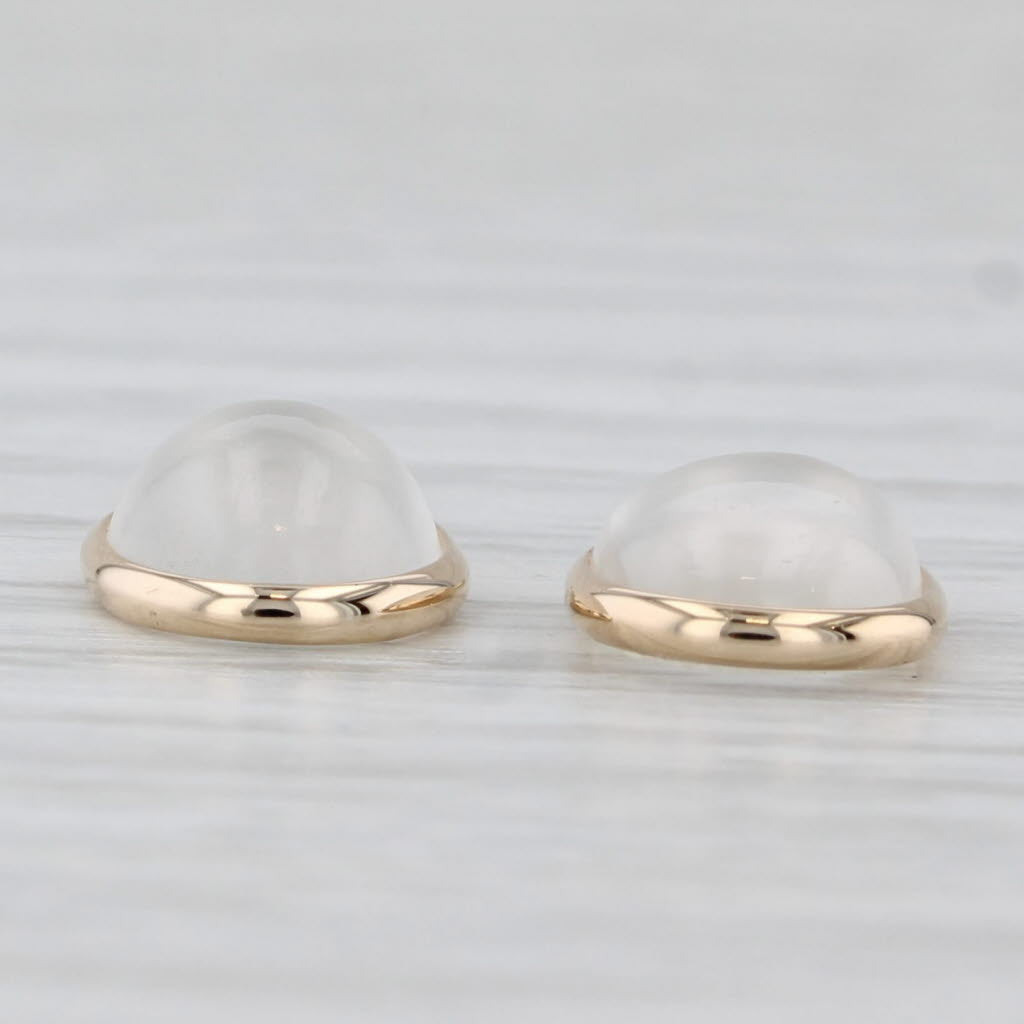 Light Gray Moonstone Earring Charms 14k Yellow Gold Enhancers