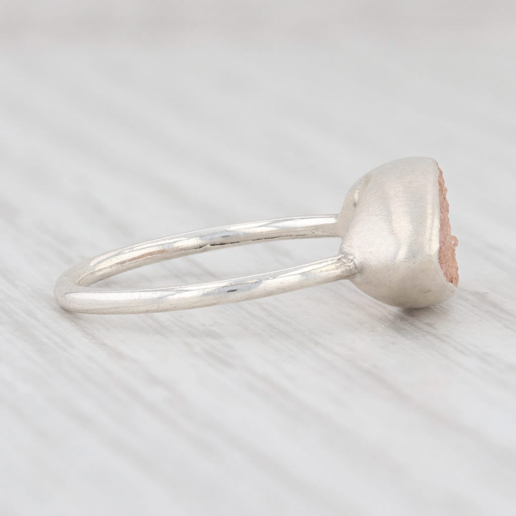 New Nina Nguyen Sand Druzy Quartz Ring Size 7 Sterling Silver Solitaire