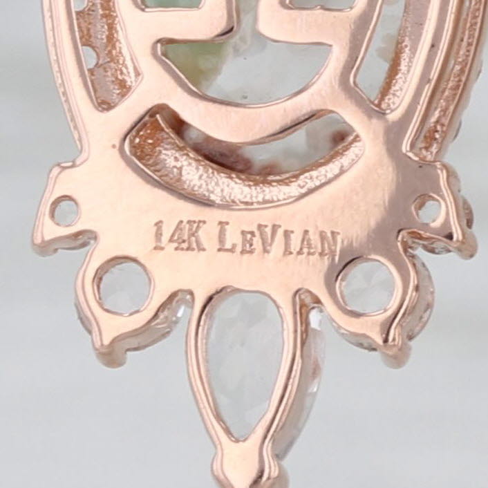 Le Vian Chalcedony Agate White Topaz Drop Earrings 14k Rose Gold