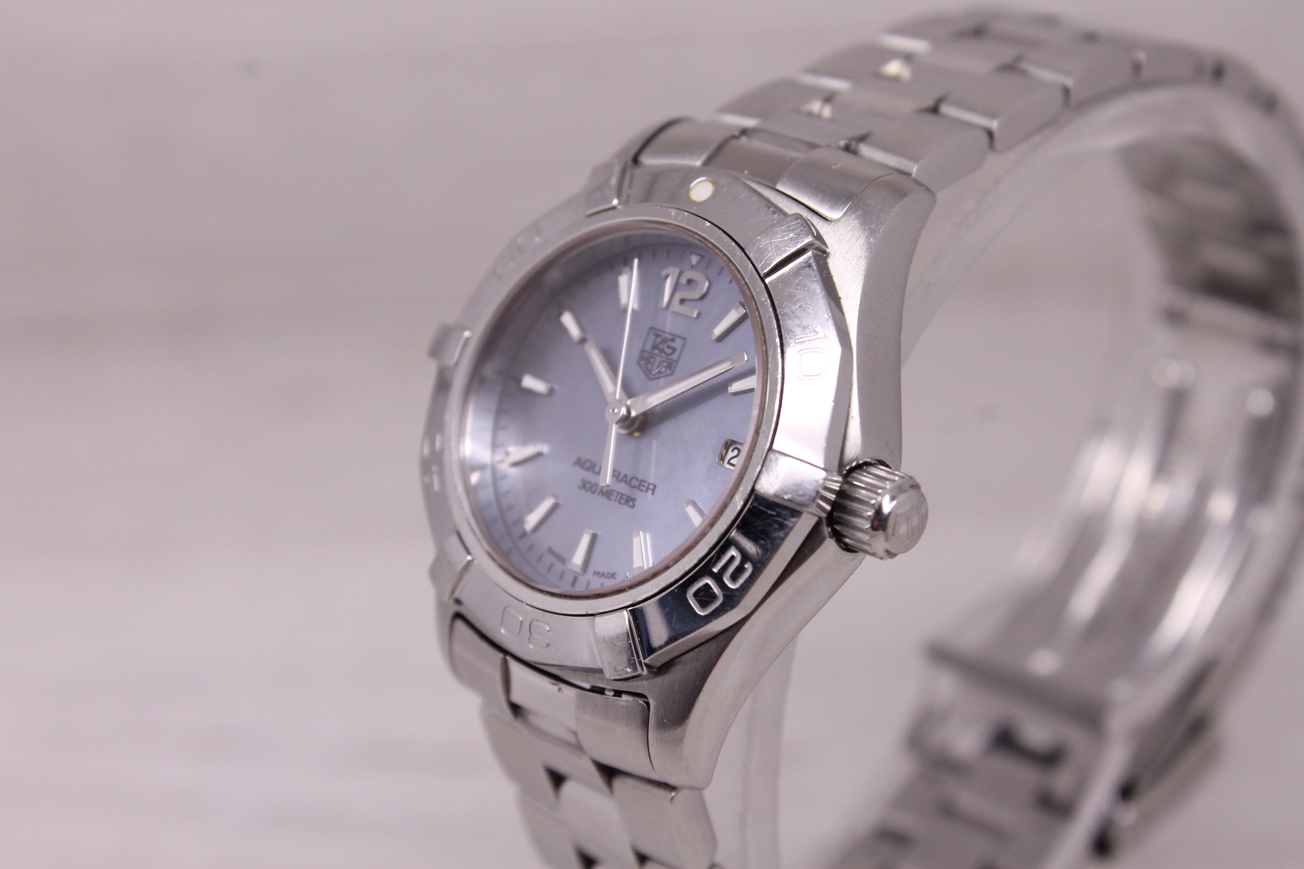 Tag Heuer Ladies Aquaracer Quartz Watch 27mm WAF1417 Blue MOP Dial Swiss Date