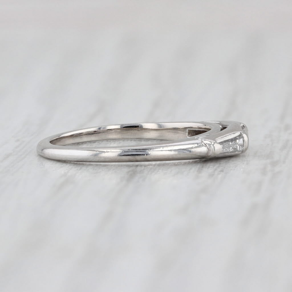 Vintage 0.30ctw Diamond Wedding Band Platinum Stackable Ring
