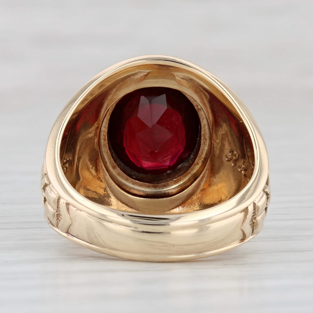 Light Gray Langley Aeronautical Laboratory Apprentice School Ring Lab Created Ruby 10k Gold