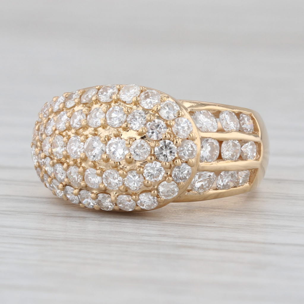 1.20ctw Pave Diamond Overlay Ring 14k Yellow Gold Size 5.25