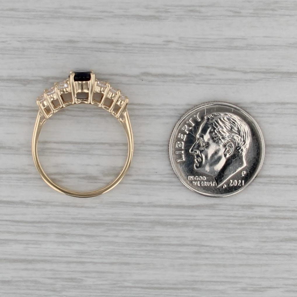 1.40ctw Lab Created Sapphire Cubic Zirconia Ring 14k Yellow Gold Size 6