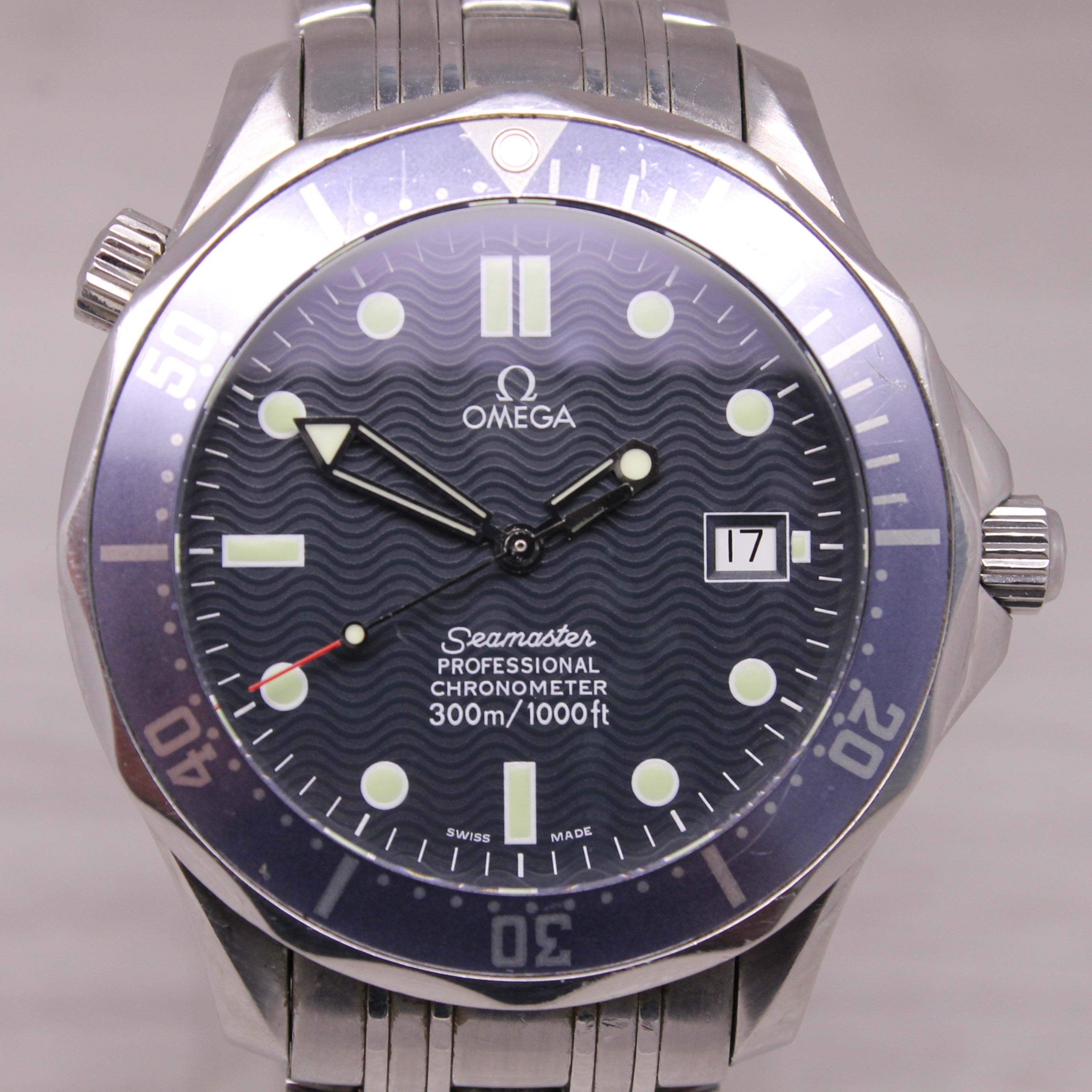 2006 Omega Seamaster Pro 300m 41mm Automatic Divers Watch Fade Blue Bond 2531.80