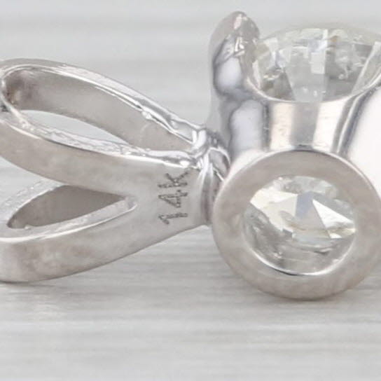 New 0.40ct Diamond Solitaire Pendant 14k White Gold 4 Prong Small Round Drop