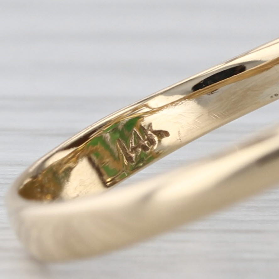 Green Jadeite Jade Diamond Cluster Ring 14k Yellow Gold Size 7.5