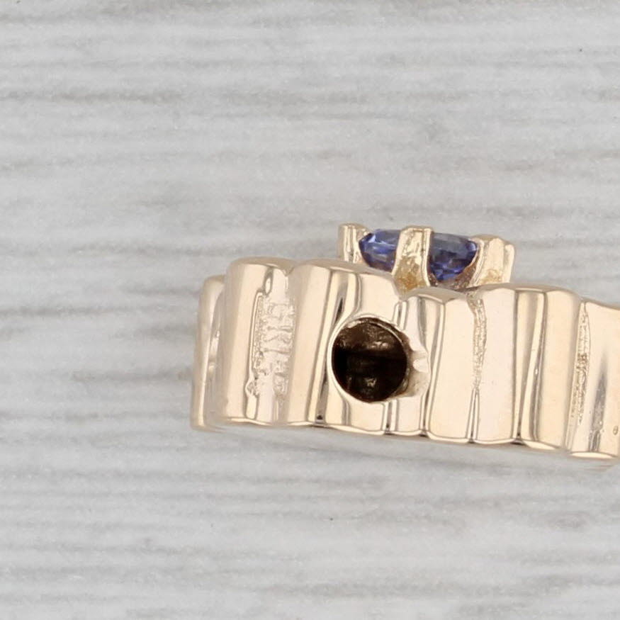 Gray Goldman Kolber 0.25ct Tanzanite Slide Bracelet Charm 14k Yellow Gold Vintage