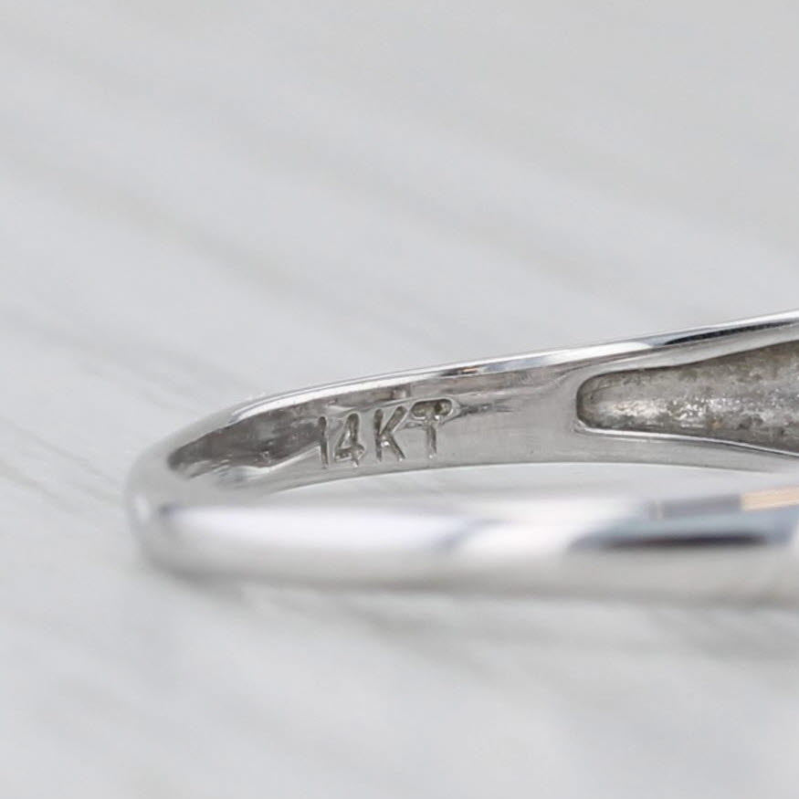 Light Gray Vintage 0.35ctw Diamond Wedding Band 14k White Gold Size 8 Stackable Ring