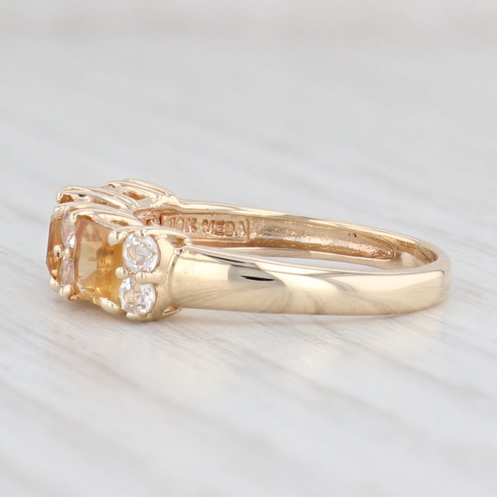 Light Gray 1.36ctw Orange Citrine Topaz Ring 10k Yellow Gold Size 5 Stackable