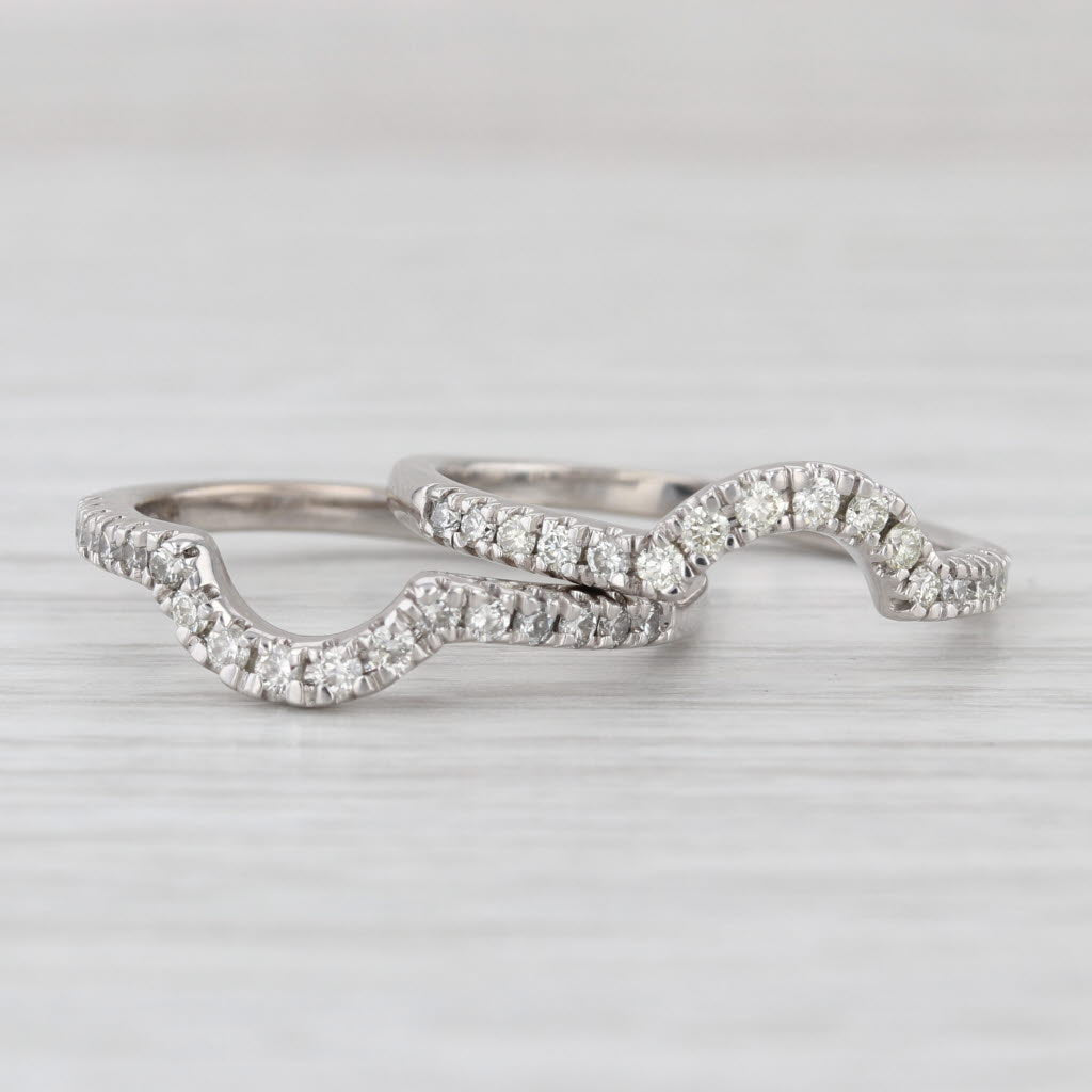 0.50ctw Contoured Diamond Rings Jacket Anniversary Wedding Band 14k Gold Size 7