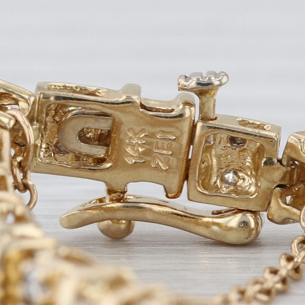1.60ctw Diamond Tennis Bracelet 14k Yellow Gold 6.25" 4.5mm w/ Safety Chain
