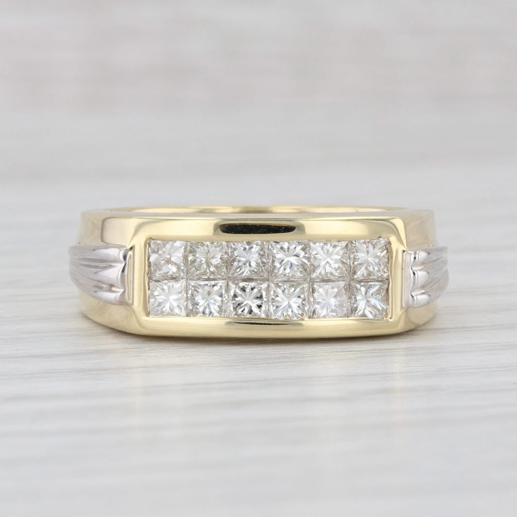 Light Gray 1ctw Diamond Ring 18k Yellow Gold Size 9.25 Men's Wedding Band