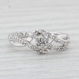 0.10ctw Diamond Cluster Ring 10k White Gold Size 5 Engagement
