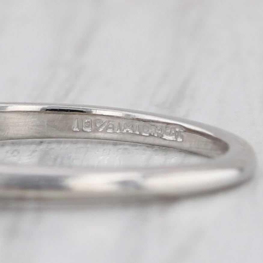 Vintage 0.30ctw Diamond Wedding Band Platinum Stackable Ring