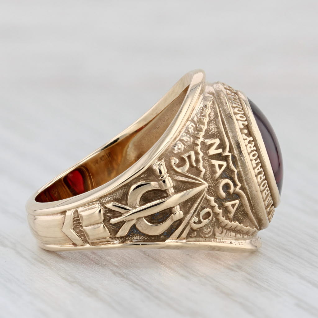 Light Gray Langley Aeronautical Laboratory Apprentice School Ring Lab Created Ruby 10k Gold