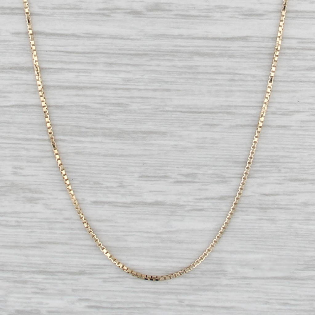 17" 1 mm 14k Yellow Gold Box Chain Necklace