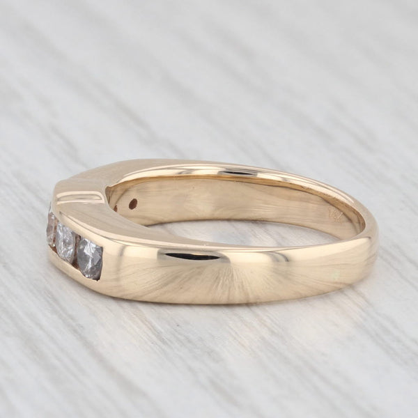 0.61ctw Diamond 5-Stone Band 14K Yellow Gold Size 4.75 Ring Engagement Wedding