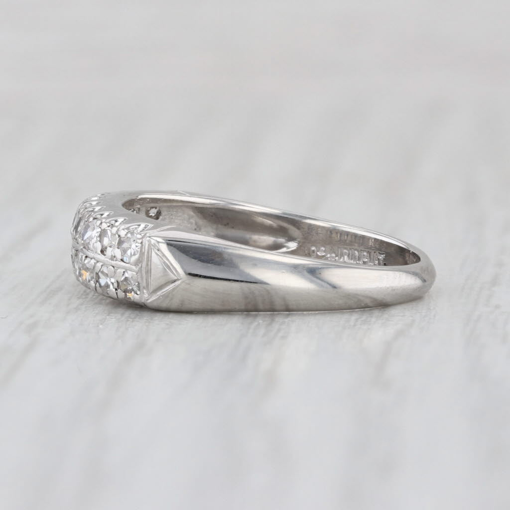 Antique 0.33ctw Diamond Wedding Anniversary Band Platinum Size 7 Stackable